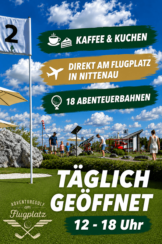 Adventuregolf am Flugplatz - direkt neben der Landebahn - Minigolf neu erleben
